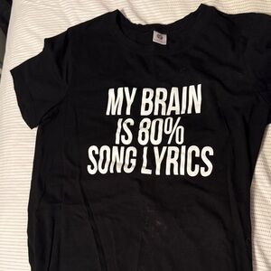 Black Graphic T-Shirt with White Text